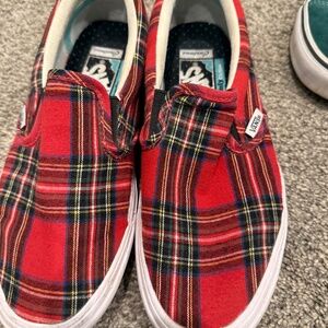 Vans Red Plaid Women's Sneakers